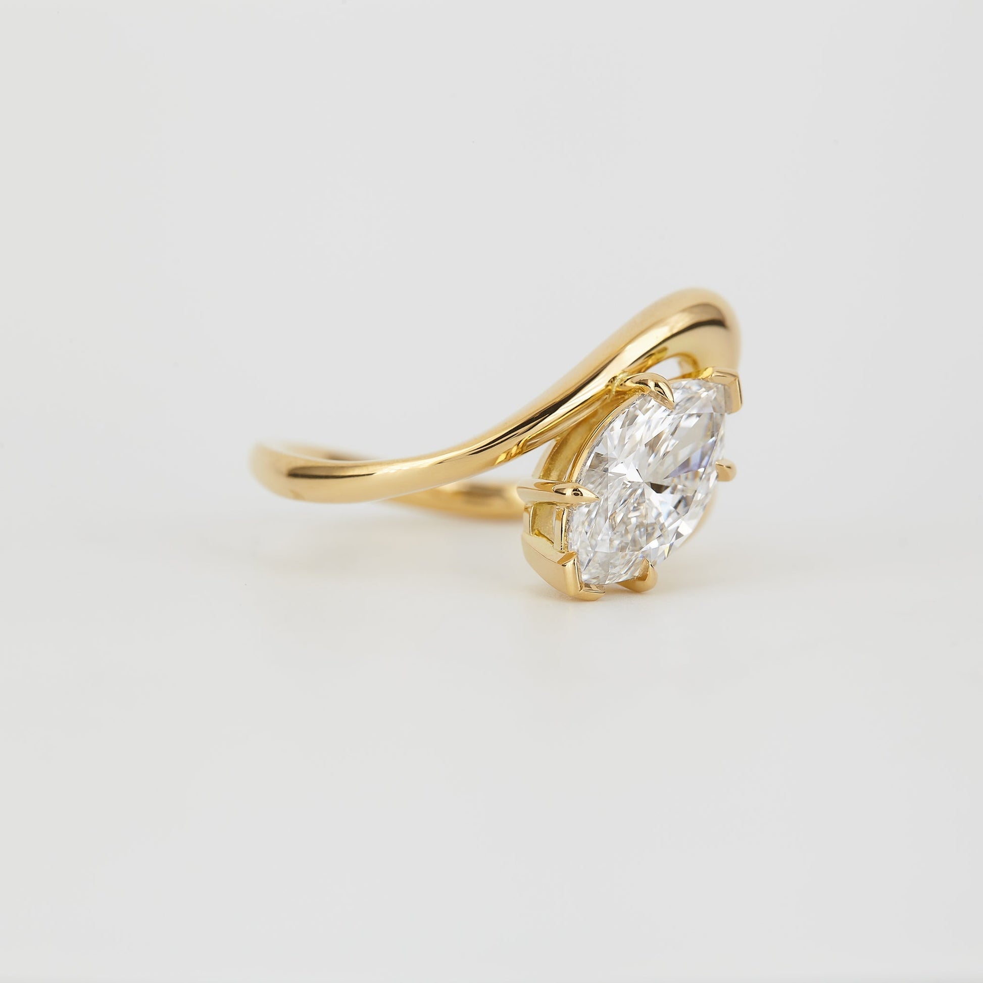 2 CT Emerald Pave Moissanite Engagement Ring