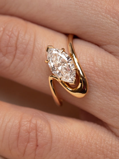 2 CT Emerald Pave Moissanite Engagement Ring