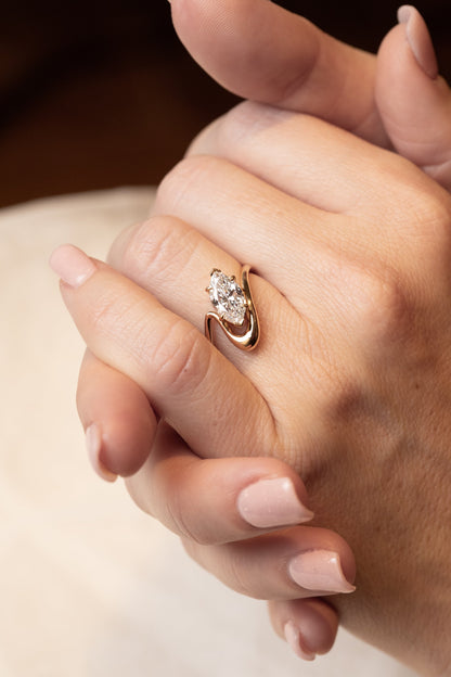 2 CT Emerald Pave Moissanite Engagement Ring