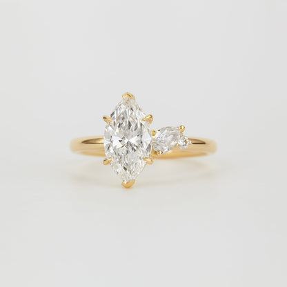 2 CT Emerald Pave Moissanite Engagement Ring