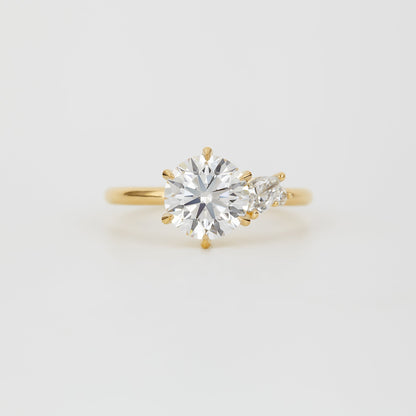 2 CT Emerald Pave Moissanite Engagement Ring