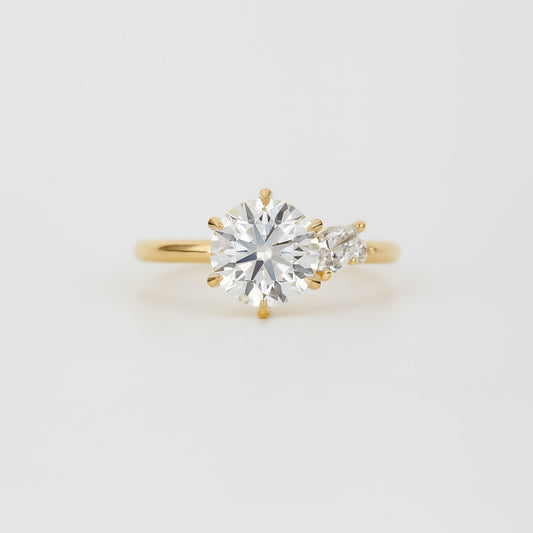 2 CT Emerald Pave Moissanite Engagement Ring