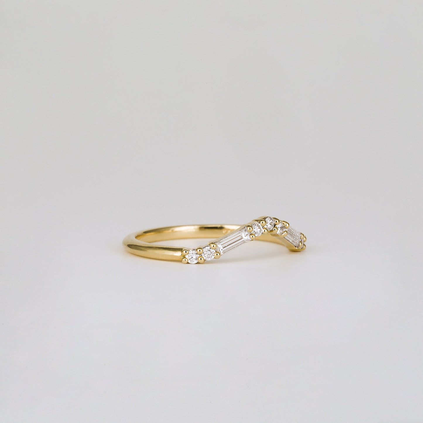 0.35 TCW Round Diamond Curved Pave DEF/VVS Lab Grown Wedding Band