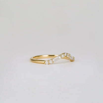 0.35 TCW Round Diamond Curved Pave DEF/VVS Lab Grown Wedding Band