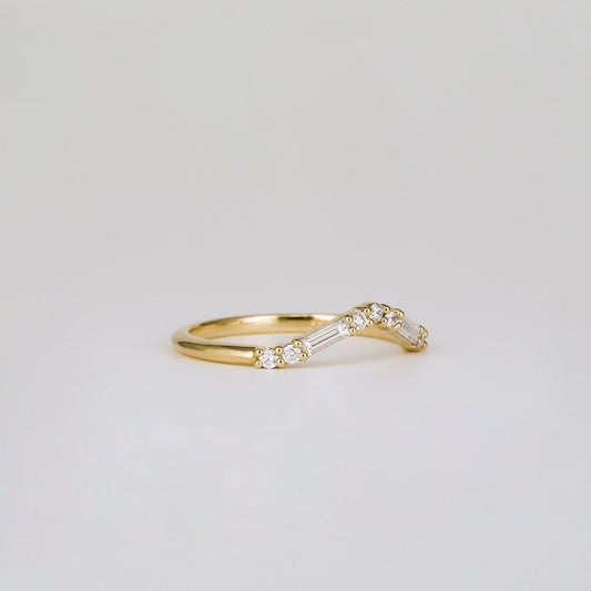 0.35 TCW Round Diamond Curved Pave DEF/VVS Lab Grown Wedding Band