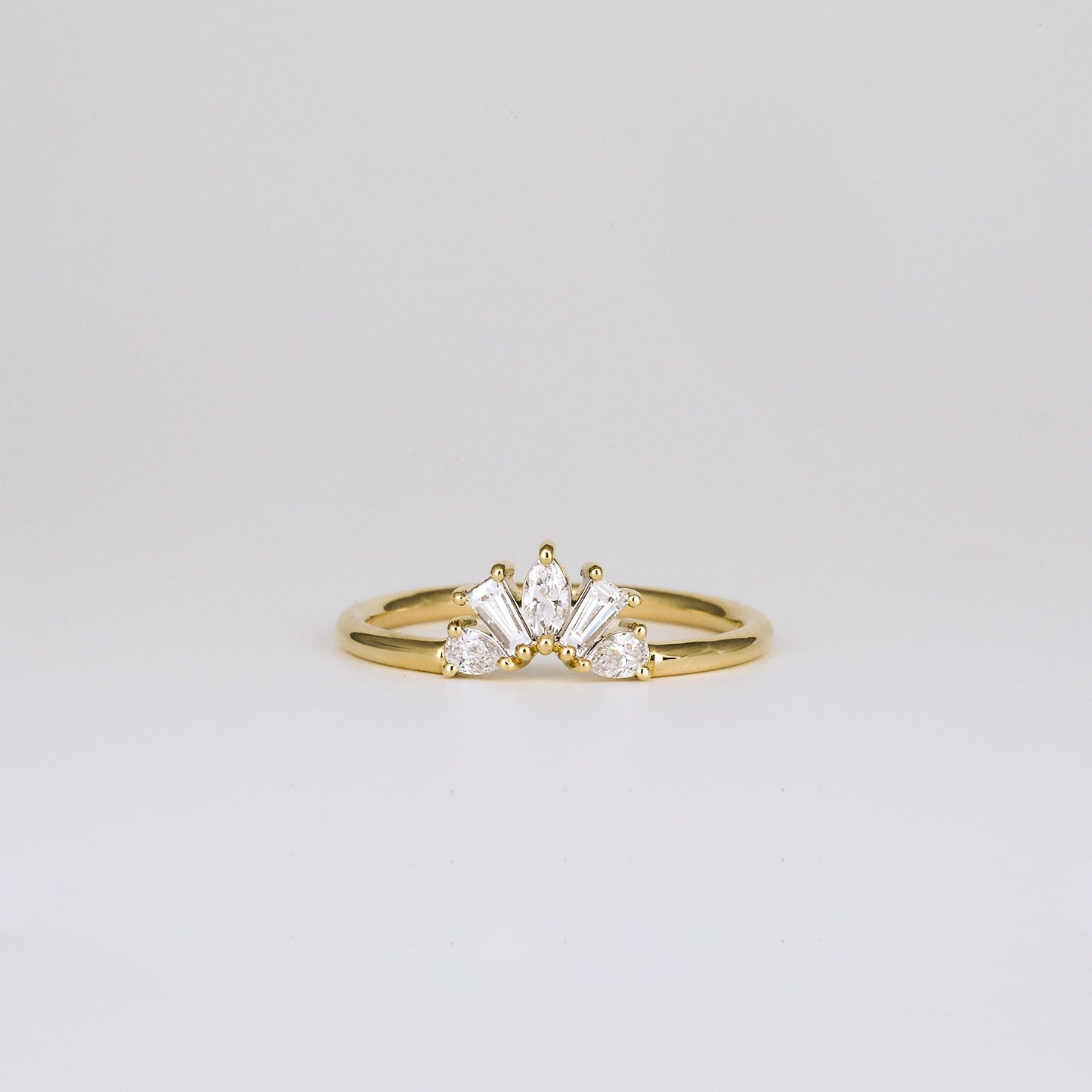 0.35 TCW Round Diamond Curved Pave DEF/VVS Lab Grown Wedding Band