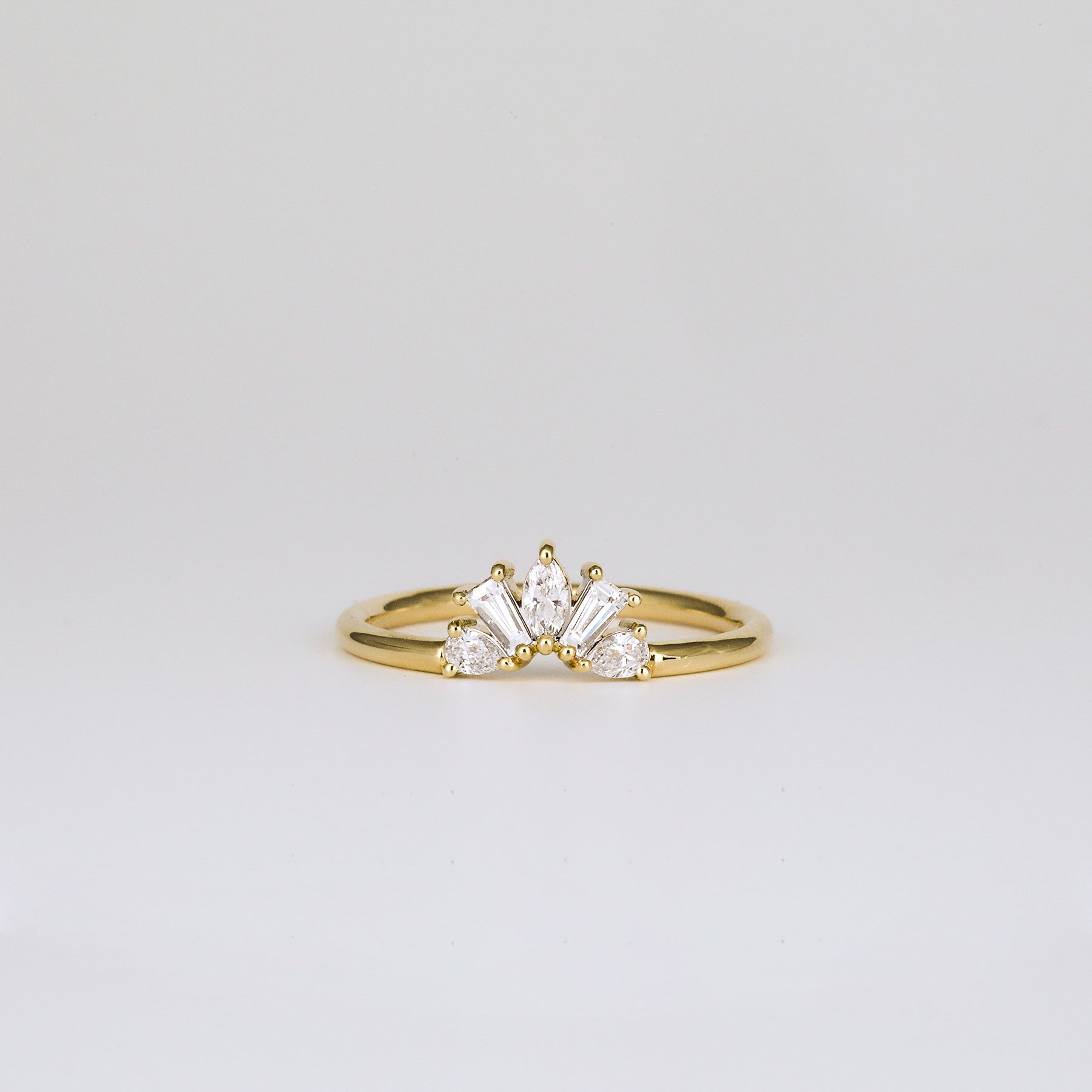 0.35 TCW Round Diamond Curved Pave DEF/VVS Lab Grown Wedding Band