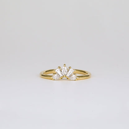 0.35 TCW Round Diamond Curved Pave DEF/VVS Lab Grown Wedding Band