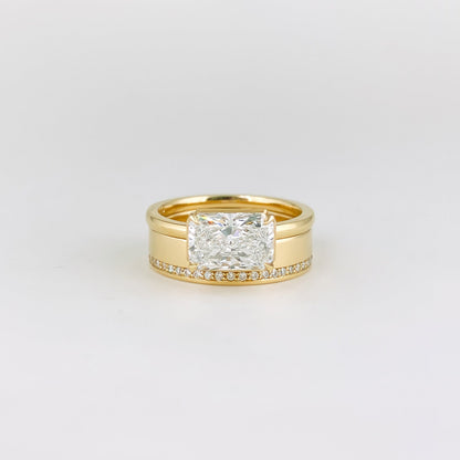 0.35 TCW Round Diamond Curved Pave DEF/VVS Lab Grown Wedding Band