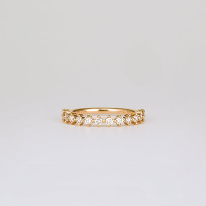 0.35 TCW Round Diamond Curved Pave DEF/VVS Lab Grown Wedding Band