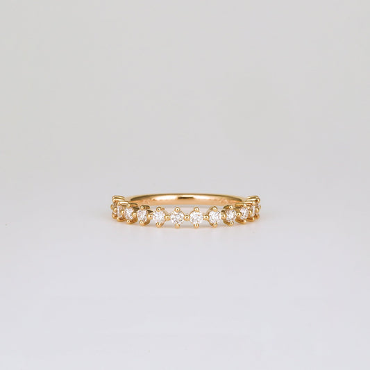 0.35 TCW Round Diamond Curved Pave DEF/VVS Lab Grown Wedding Band