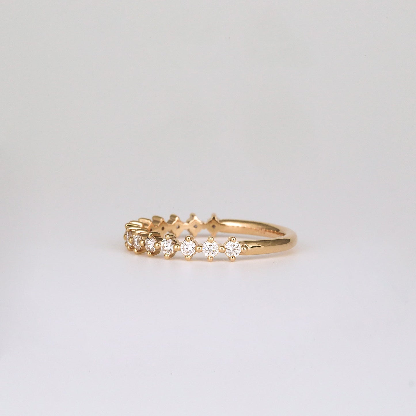 0.35 TCW Round Diamond Curved Pave DEF/VVS Lab Grown Wedding Band