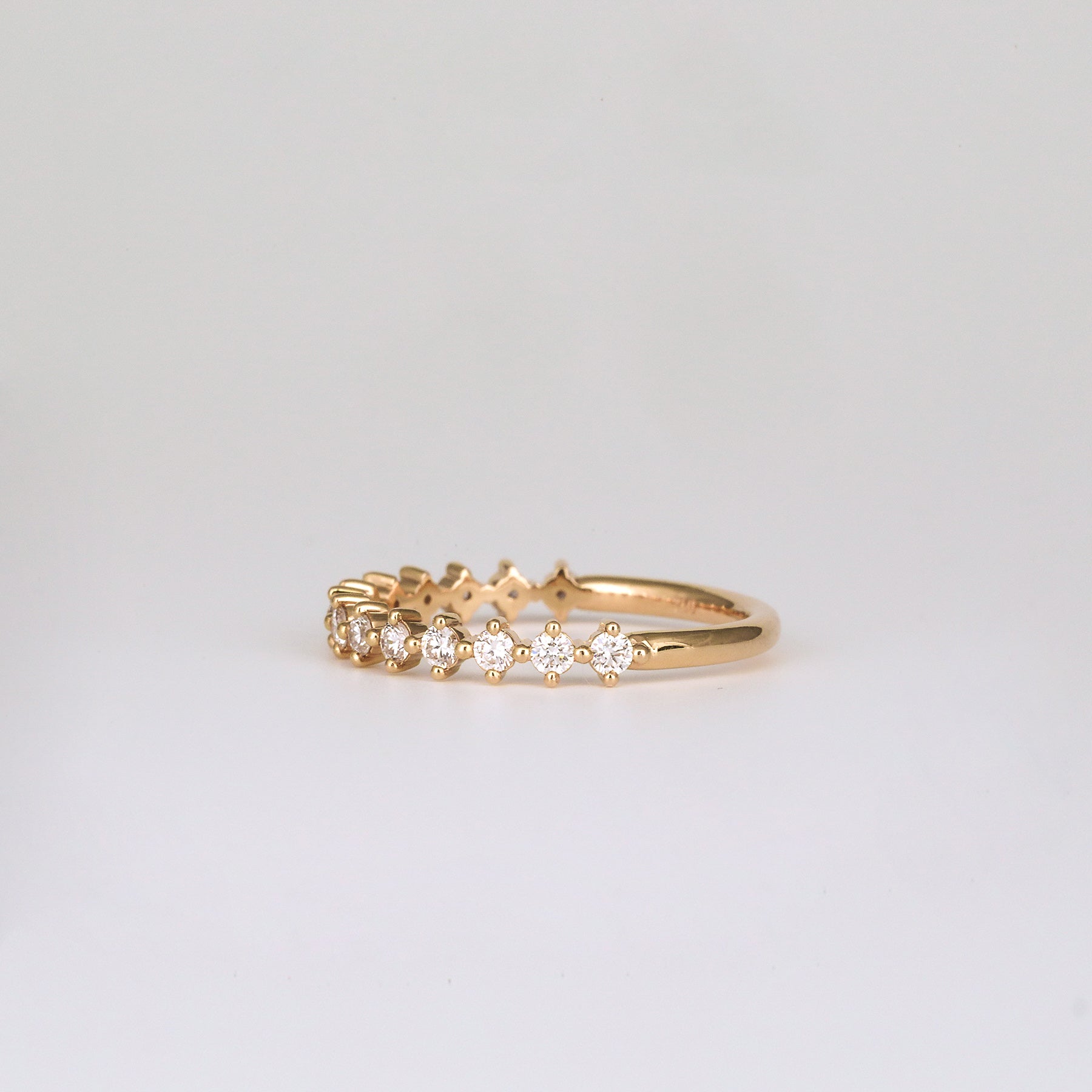 0.35 TCW Round Diamond Curved Pave DEF/VVS Lab Grown Wedding Band