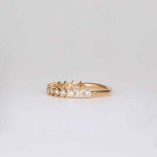 0.35 TCW Round Diamond Curved Pave DEF/VVS Lab Grown Wedding Band