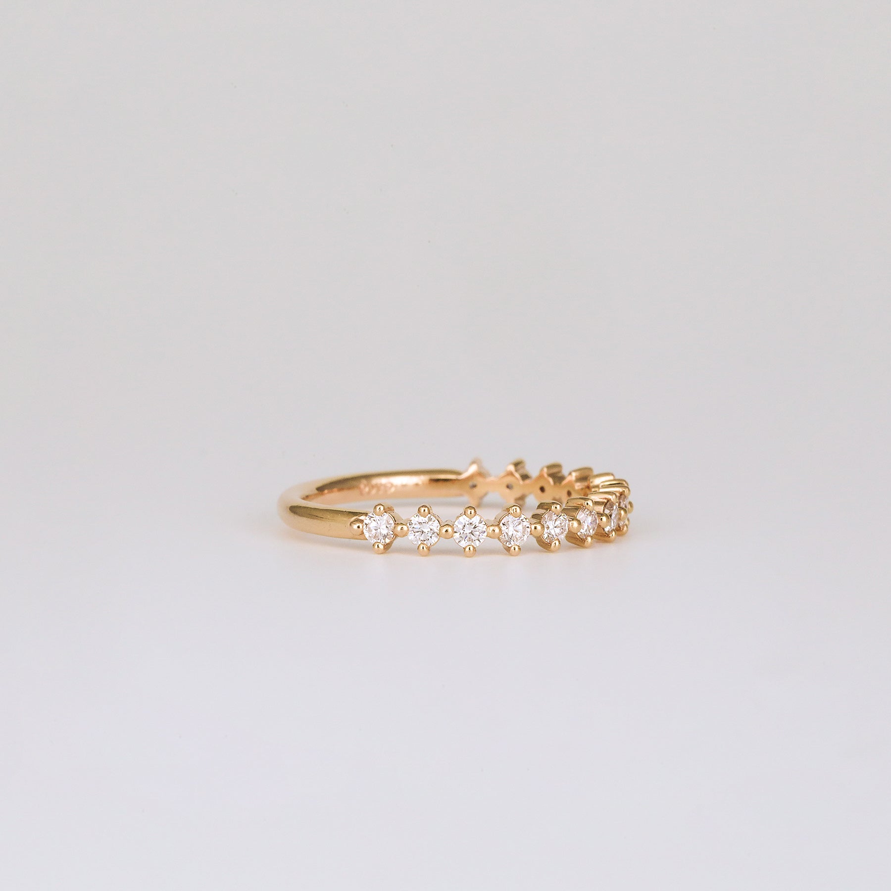 0.35 TCW Round Diamond Curved Pave DEF/VVS Lab Grown Wedding Band