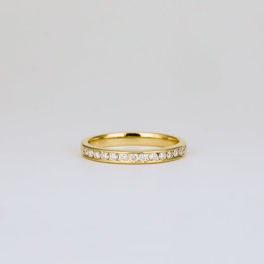 0.35 TCW Round Diamond Curved Pave DEF/VVS Lab Grown Wedding Band