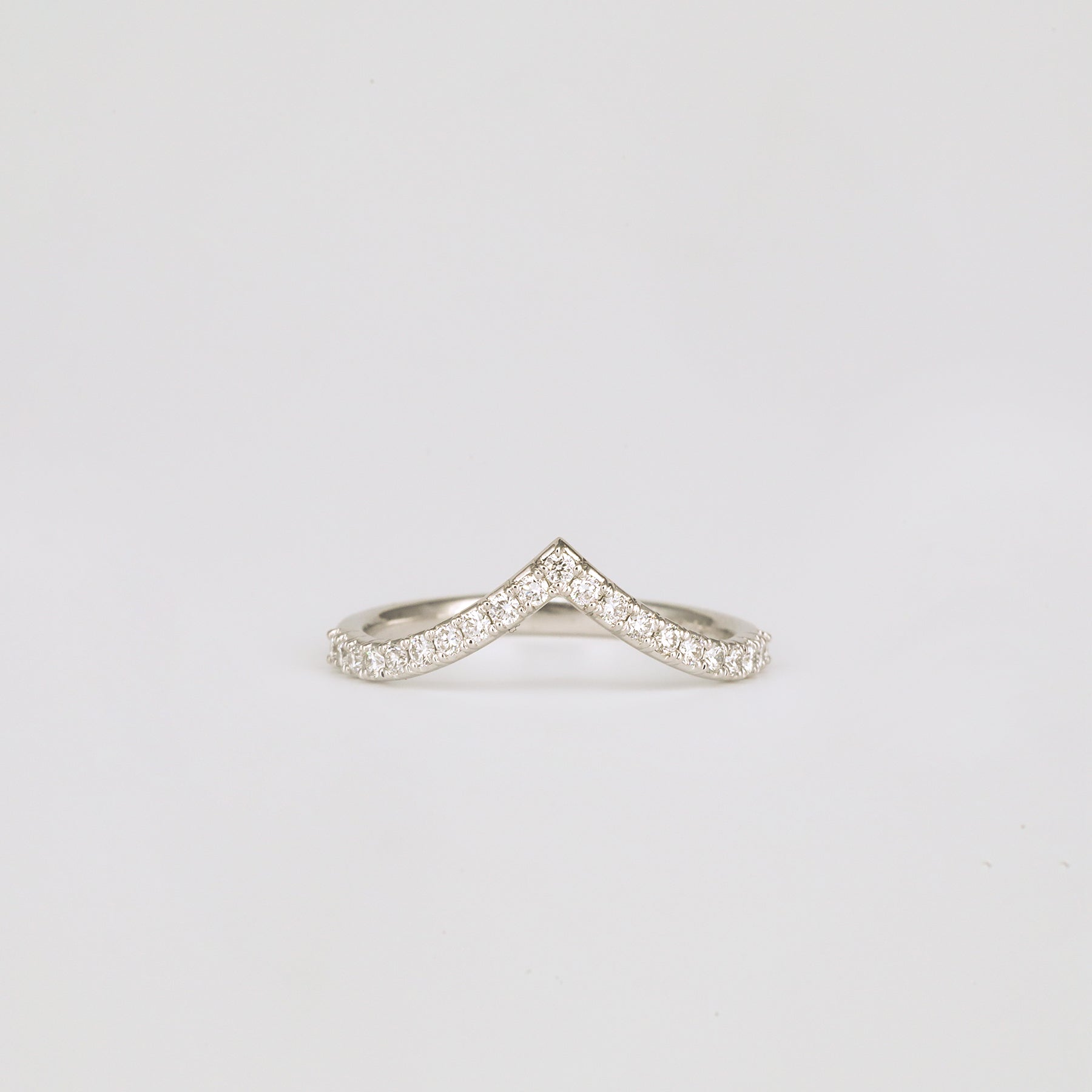 0.35 TCW Round Diamond Curved Pave DEF/VVS Lab Grown Wedding Band