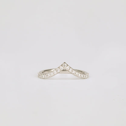 0.35 TCW Round Diamond Curved Pave DEF/VVS Lab Grown Wedding Band