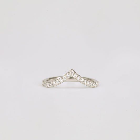0.35 TCW Round Diamond Curved Pave DEF/VVS Lab Grown Wedding Band