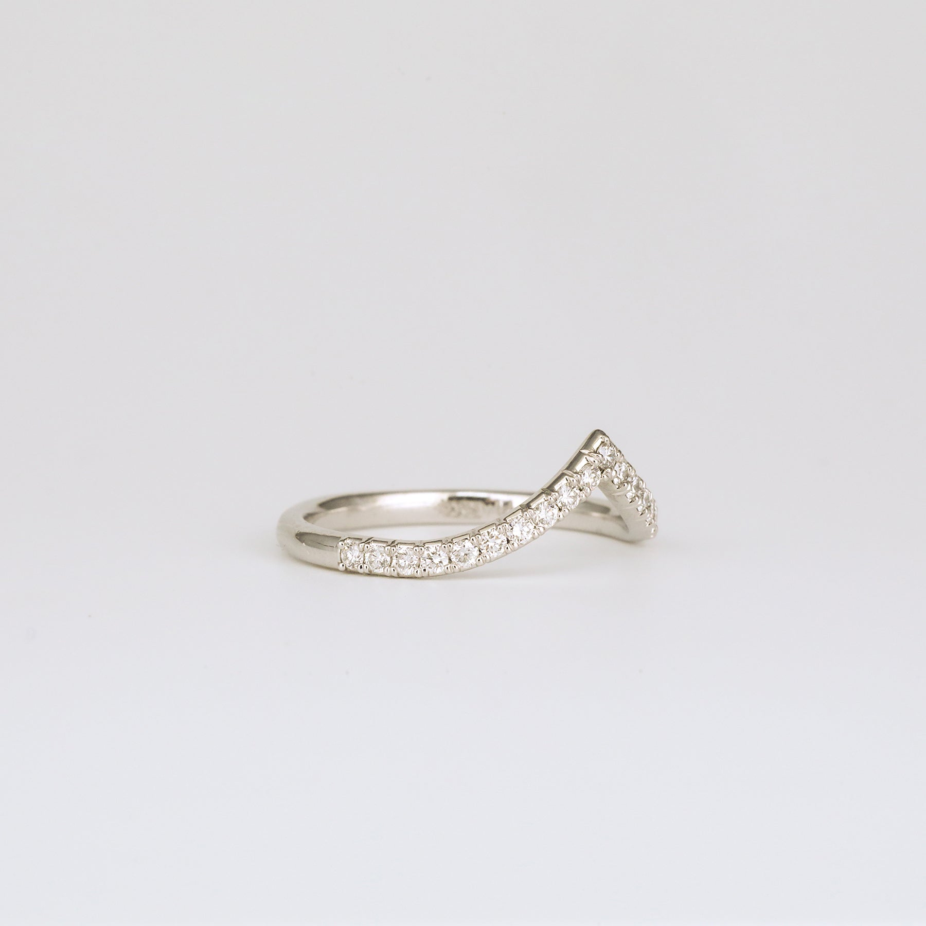 0.35 TCW Round Diamond Curved Pave DEF/VVS Lab Grown Wedding Band