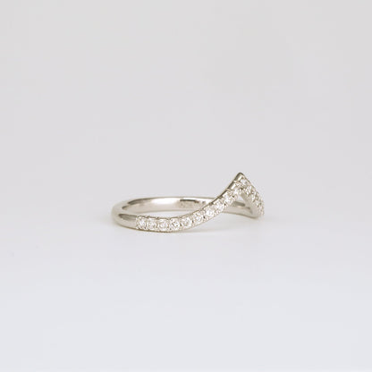 0.35 TCW Round Diamond Curved Pave DEF/VVS Lab Grown Wedding Band