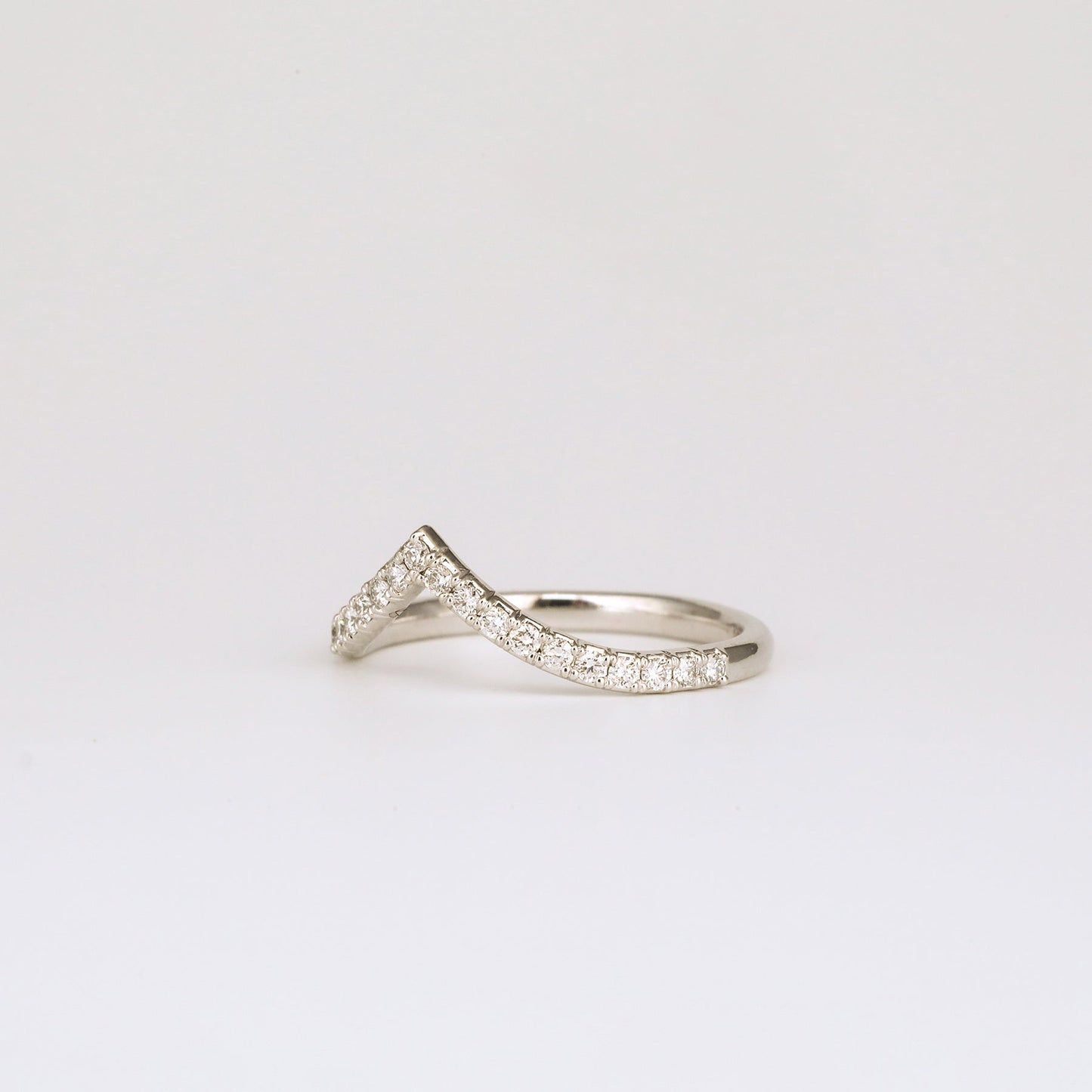 0.35 TCW Round Diamond Curved Pave DEF/VVS Lab Grown Wedding Band