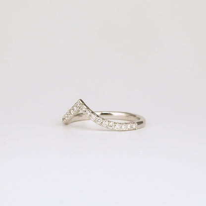 0.35 TCW Round Diamond Curved Pave DEF/VVS Lab Grown Wedding Band