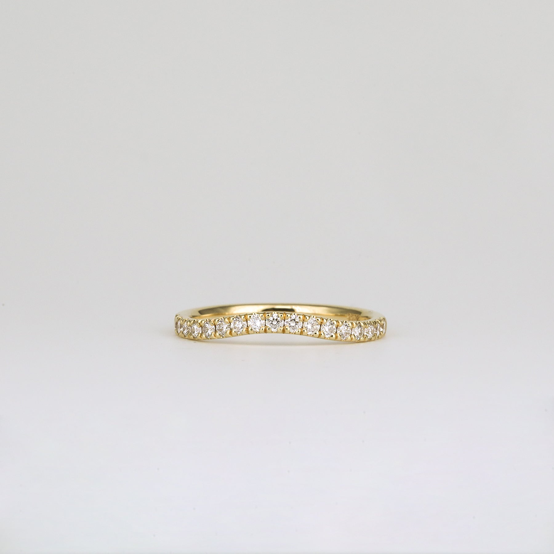 0.35 TCW Round Diamond Curved Pave DEF/VVS Lab Grown Wedding Band