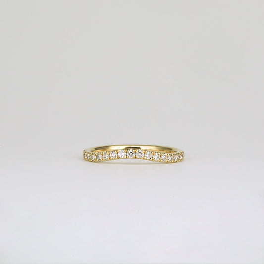 0.35 TCW Round Diamond Curved Pave DEF/VVS Lab Grown Wedding Band