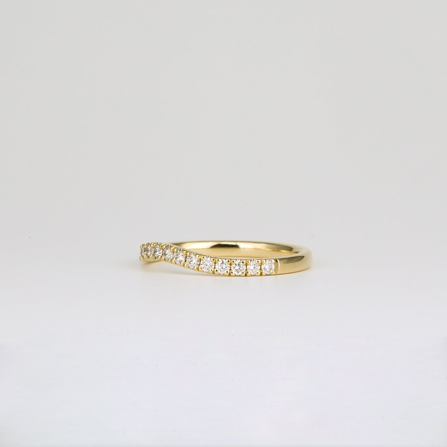 0.35 TCW Round Diamond Curved Pave DEF/VVS Lab Grown Wedding Band