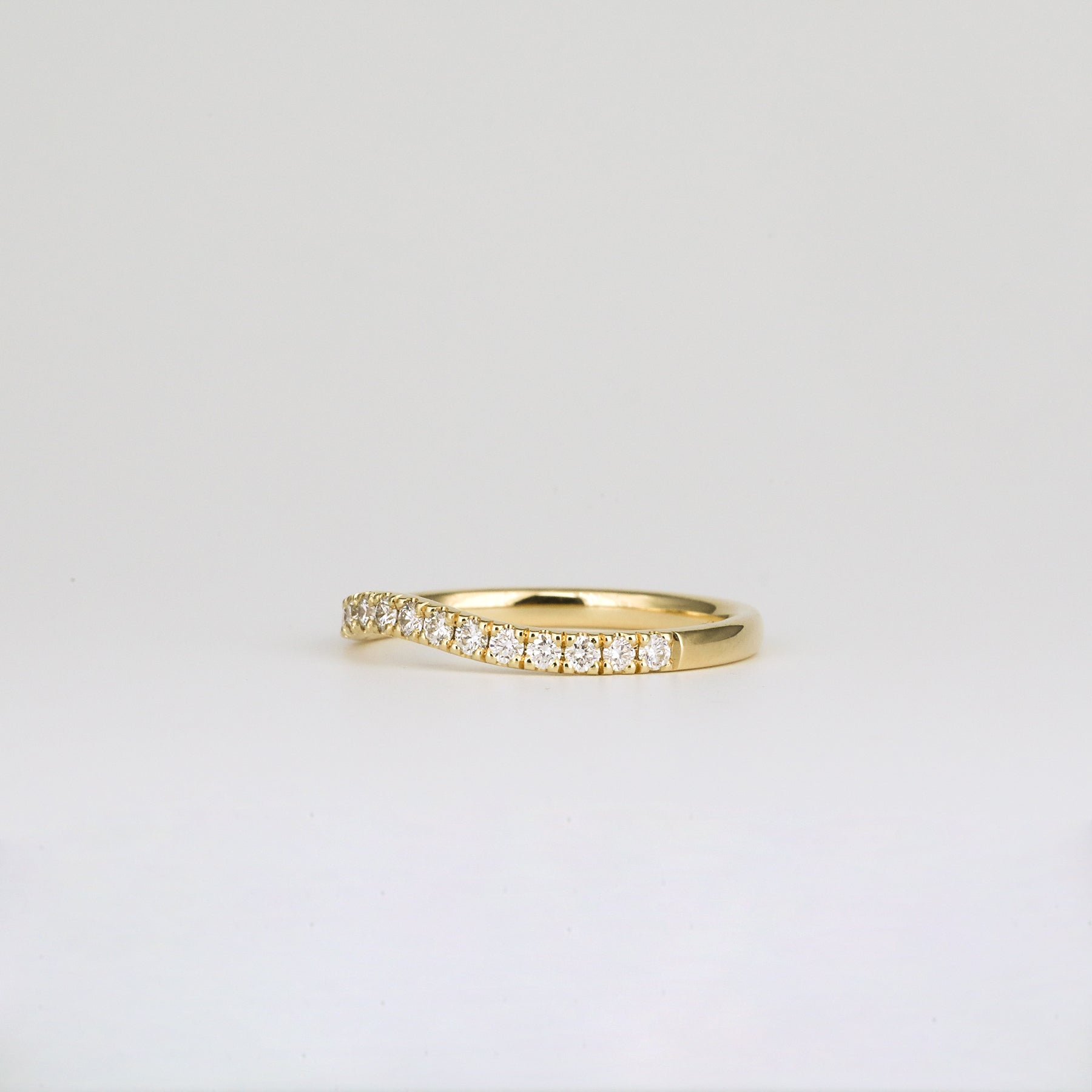 0.35 TCW Round Diamond Curved Pave DEF/VVS Lab Grown Wedding Band