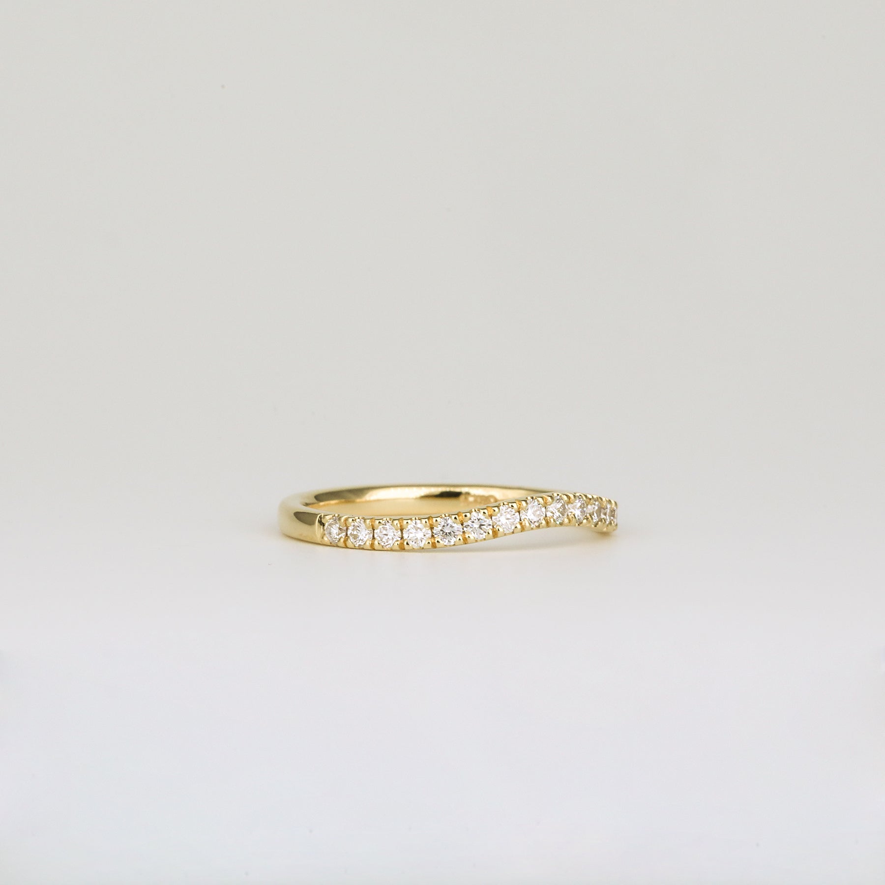 0.35 TCW Round Diamond Curved Pave DEF/VVS Lab Grown Wedding Band