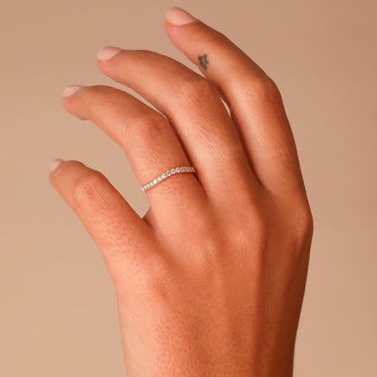 0.35 TCW Round Diamond Curved Pave DEF/VVS Lab Grown Wedding Band