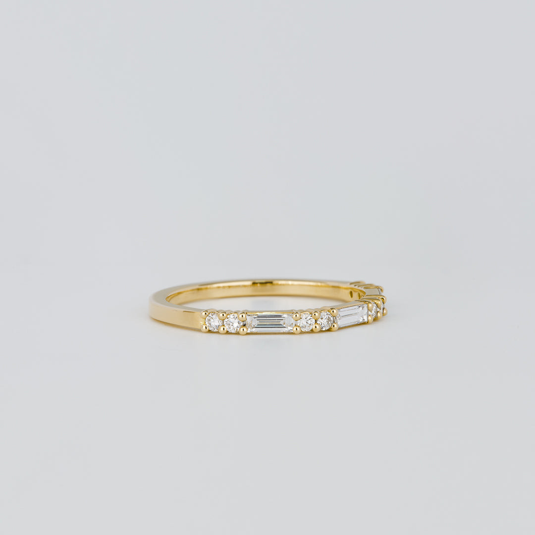 0.35 TCW Round Diamond Curved Pave DEF/VVS Lab Grown Wedding Band