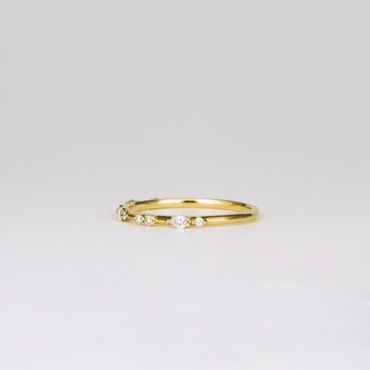 0.35 TCW Round Diamond Curved Pave DEF/VVS Lab Grown Wedding Band