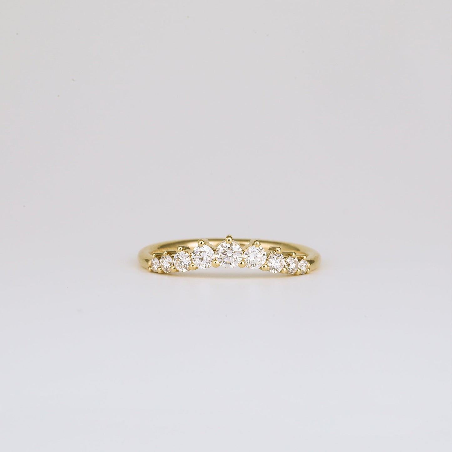 0.35 TCW Round Diamond Curved Pave DEF/VVS Lab Grown Wedding Band