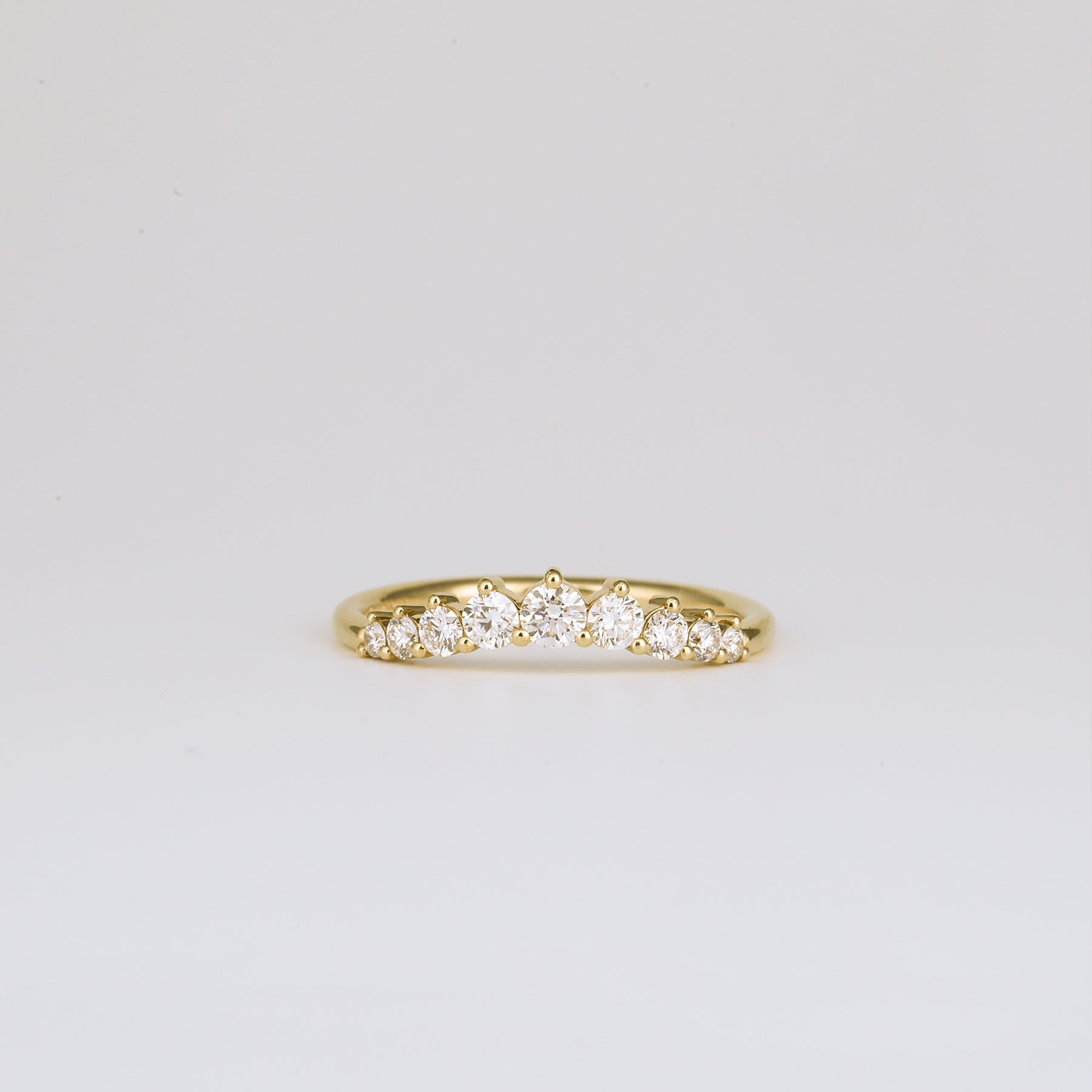 0.35 TCW Round Diamond Curved Pave DEF/VVS Lab Grown Wedding Band