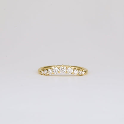 0.35 TCW Round Diamond Curved Pave DEF/VVS Lab Grown Wedding Band