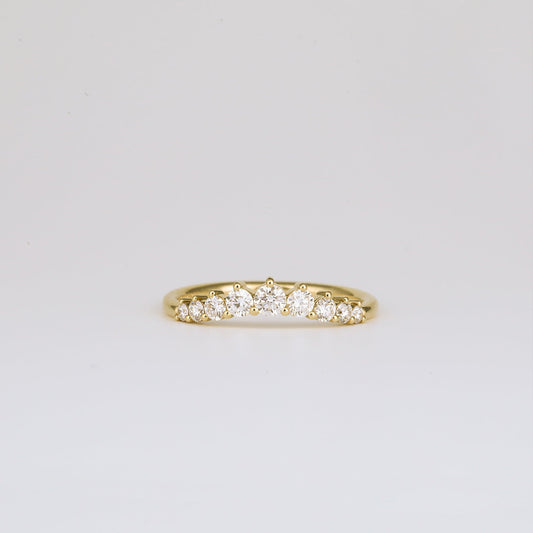 0.35 TCW Round Diamond Curved Pave DEF/VVS Lab Grown Wedding Band