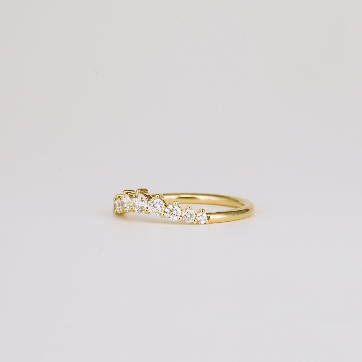 0.35 TCW Round Diamond Curved Pave DEF/VVS Lab Grown Wedding Band