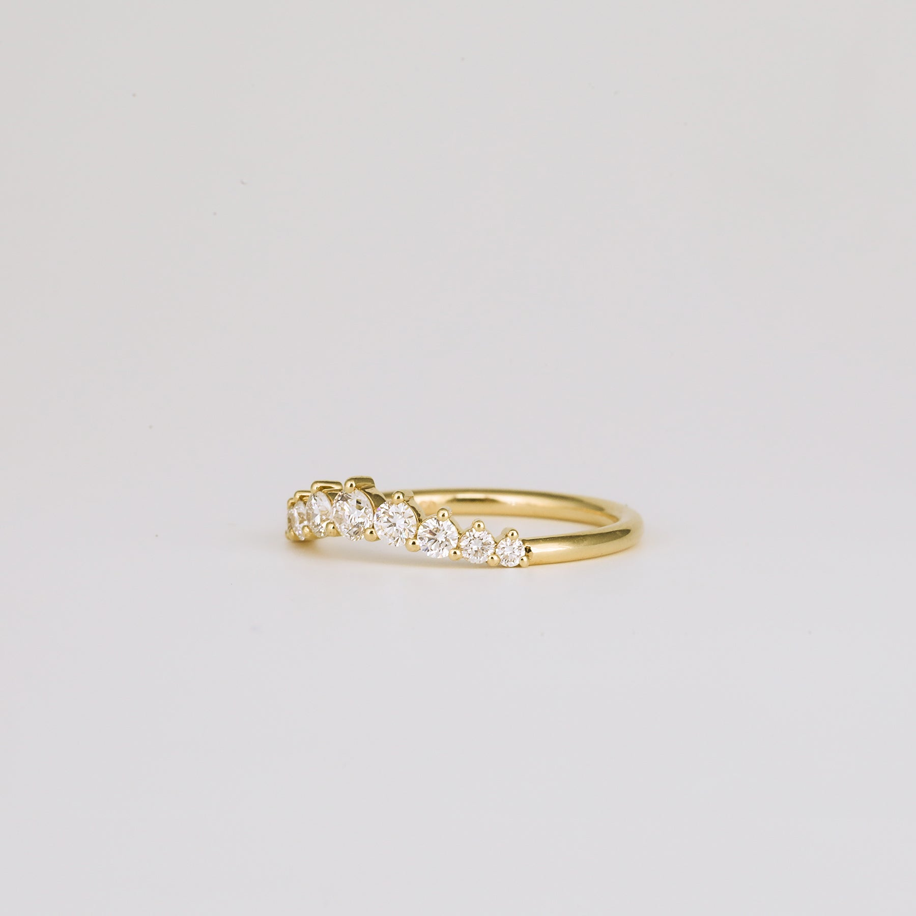 0.35 TCW Round Diamond Curved Pave DEF/VVS Lab Grown Wedding Band