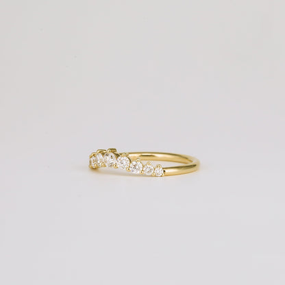0.35 TCW Round Diamond Curved Pave DEF/VVS Lab Grown Wedding Band