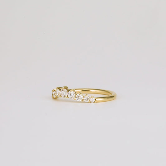 0.35 TCW Round Diamond Curved Pave DEF/VVS Lab Grown Wedding Band
