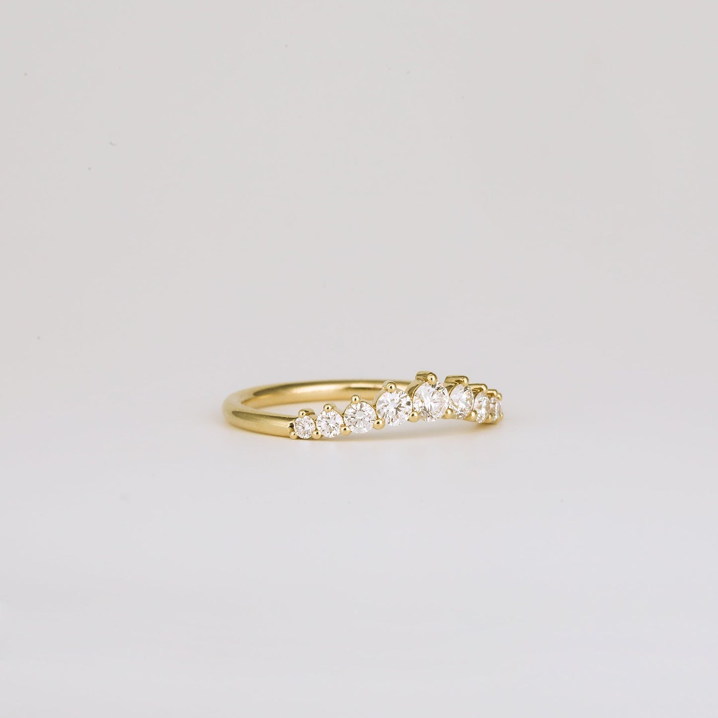 0.35 TCW Round Diamond Curved Pave DEF/VVS Lab Grown Wedding Band