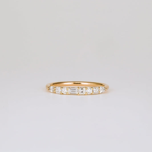 0.35 TCW Round Diamond Curved Pave DEF/VVS Lab Grown Wedding Band