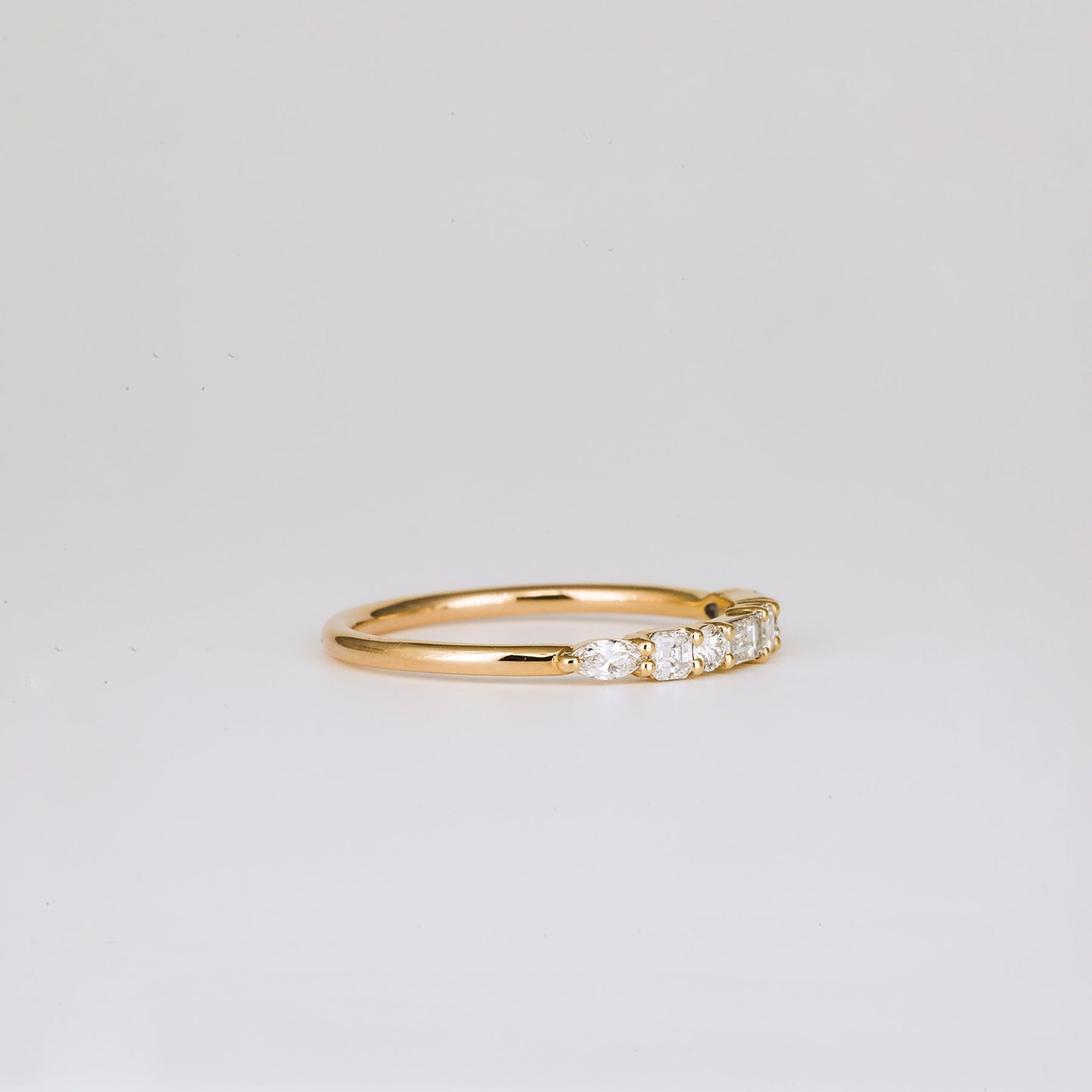 0.35 TCW Round Diamond Curved Pave DEF/VVS Lab Grown Wedding Band