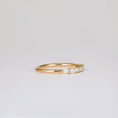 0.35 TCW Round Diamond Curved Pave DEF/VVS Lab Grown Wedding Band