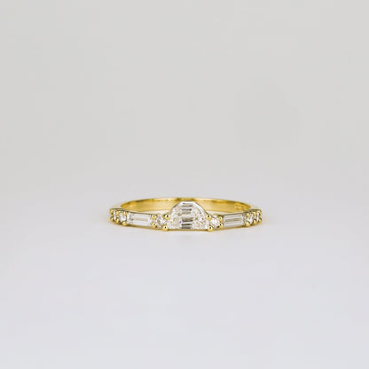 0.35 TCW Round Diamond Curved Pave DEF/VVS Lab Grown Wedding Band