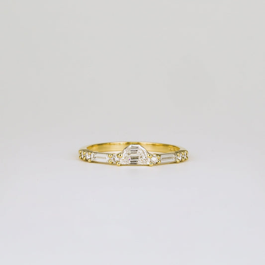 0.35 TCW Round Diamond Curved Pave DEF/VVS Lab Grown Wedding Band