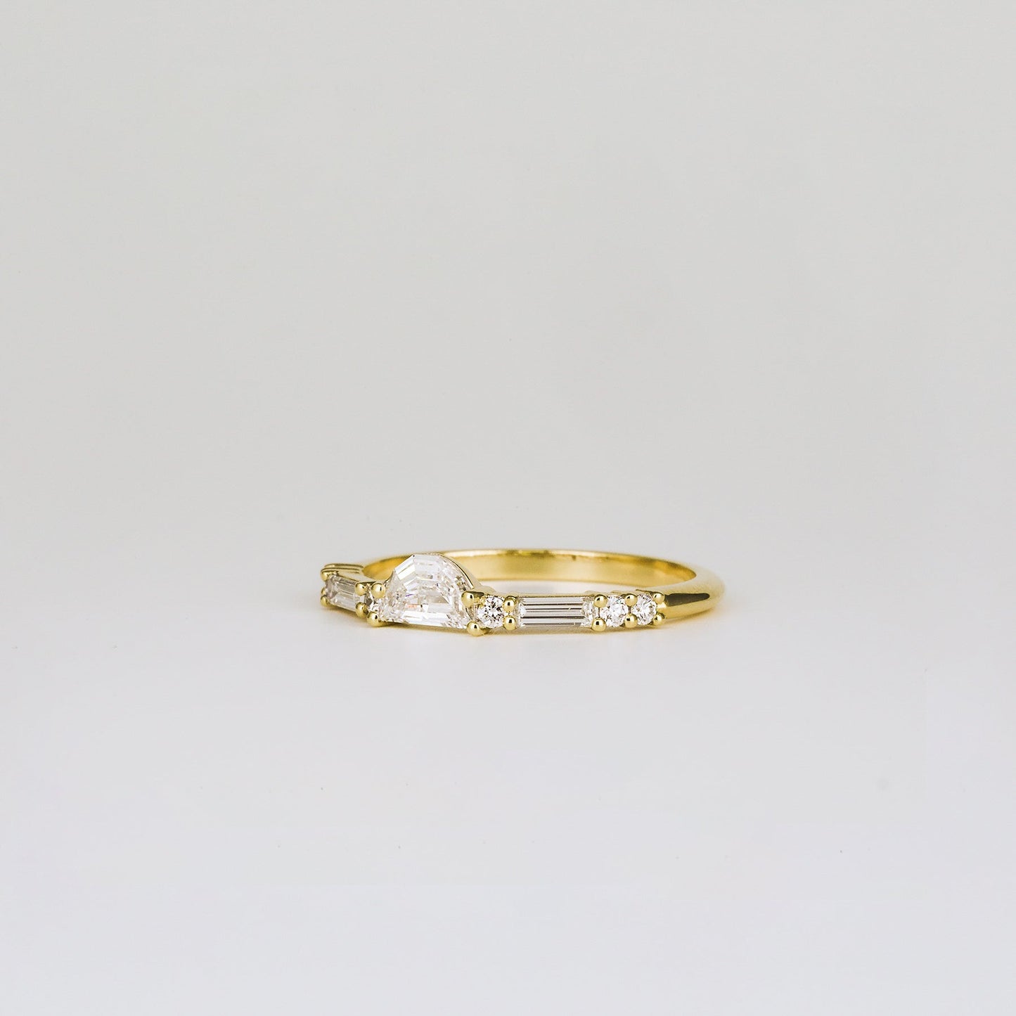0.35 TCW Round Diamond Curved Pave DEF/VVS Lab Grown Wedding Band